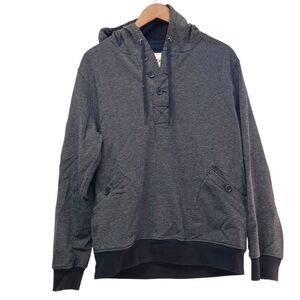Ezekiel Henley Pullover Hoodie Sweatshirt Sweater Mens Gray Size XL